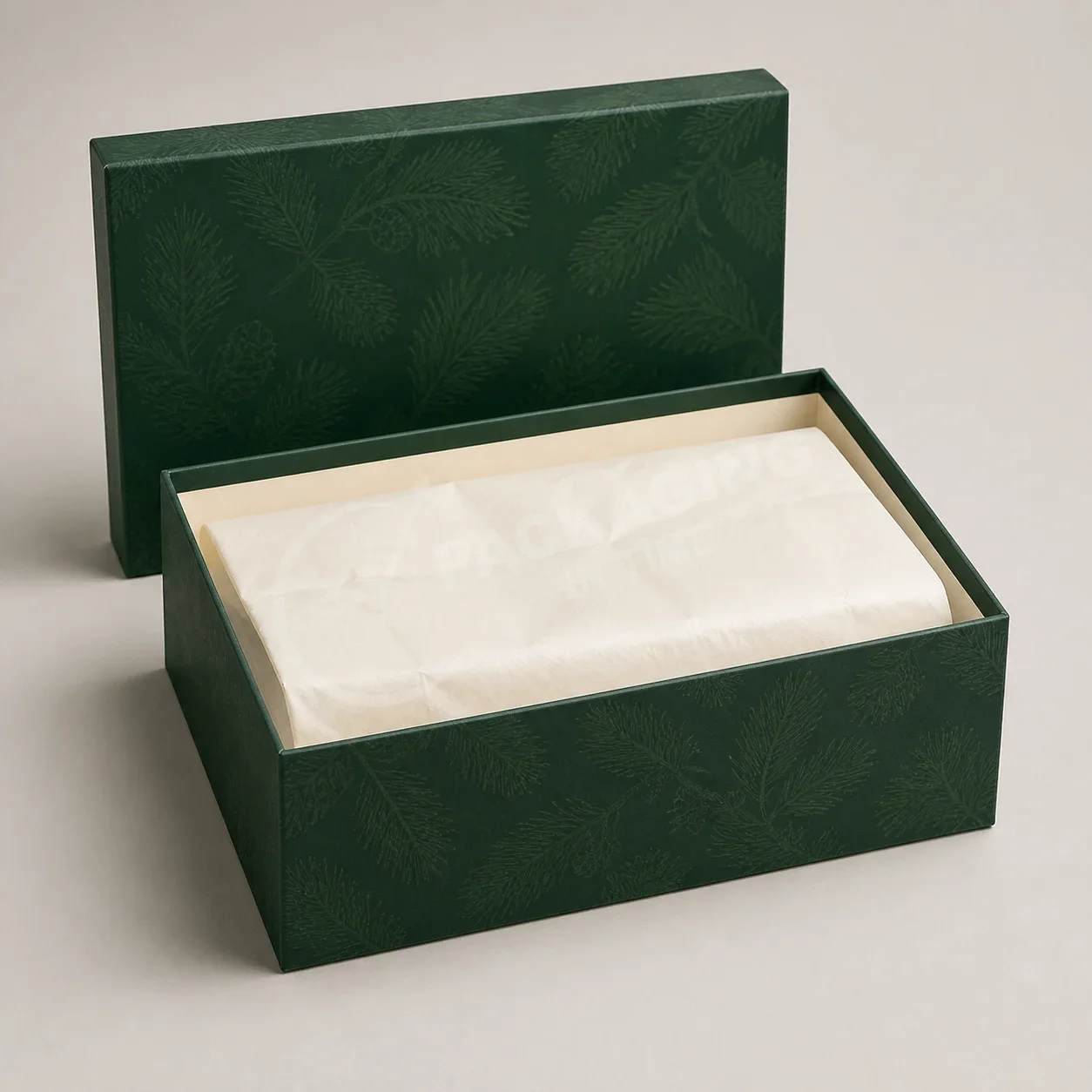 Verdant Noel Gift Box with Fern Leaf Pattern image 2