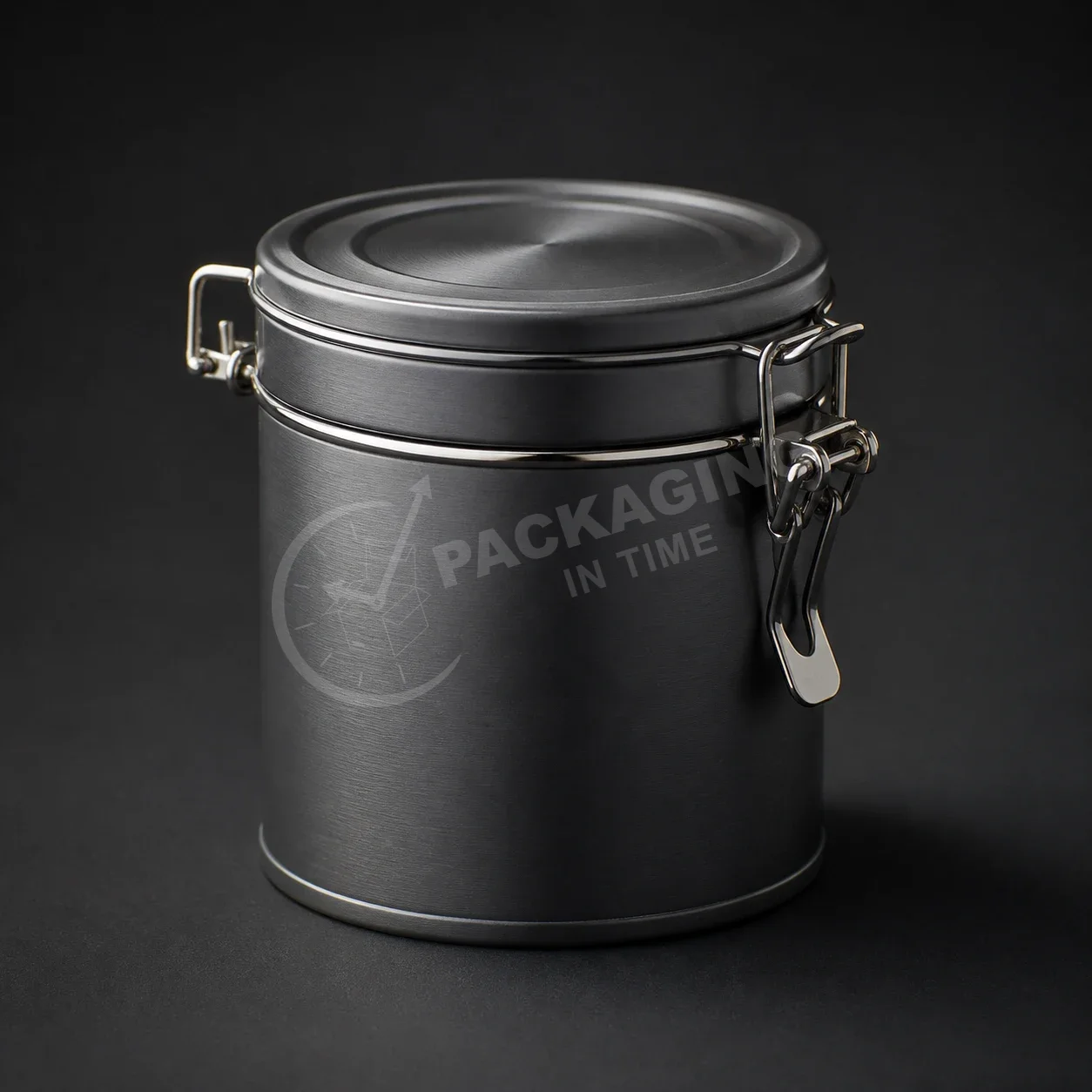 Airtight Tin Container with Hinged Locking Clasp image 3