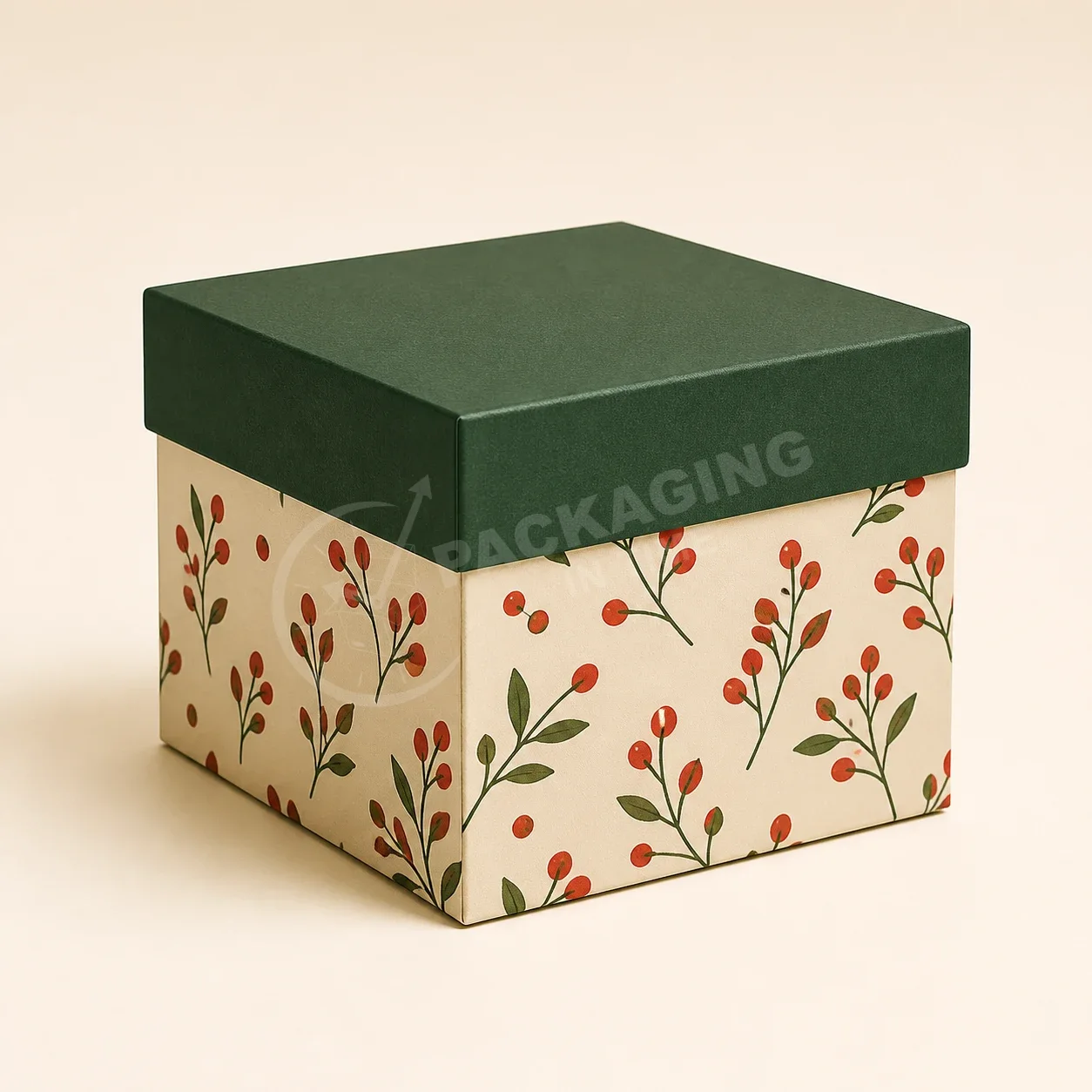 Botanical Berry Gift Box with Green Lid image 3