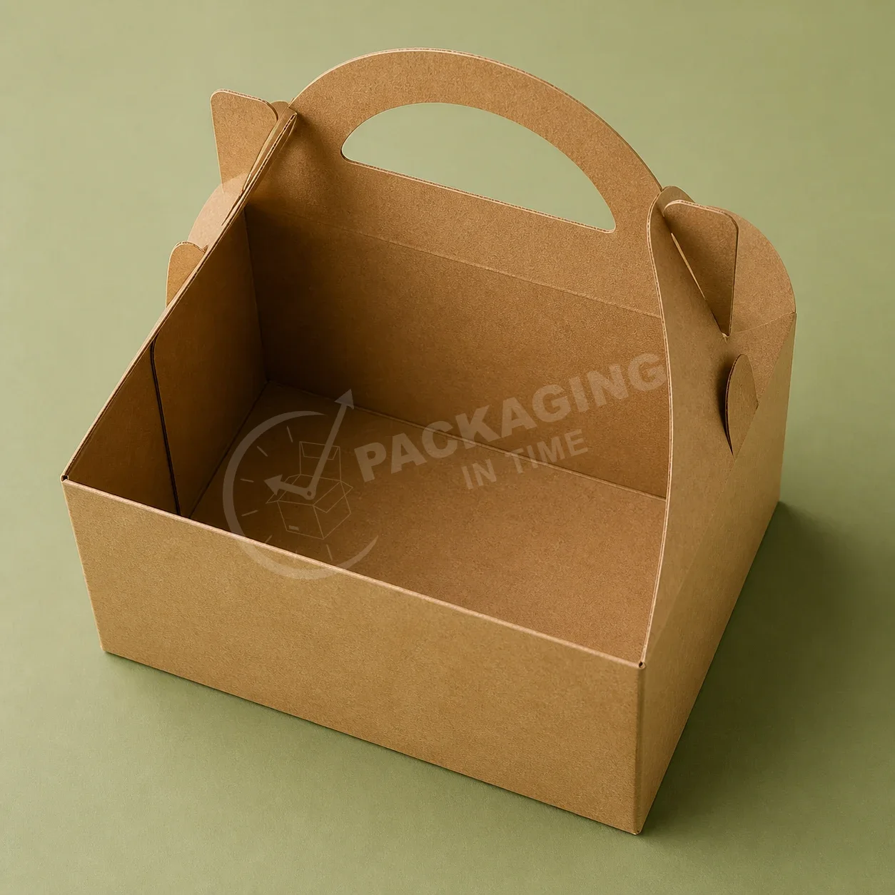 Kraft Gable Boxes with Arched Handles image 2