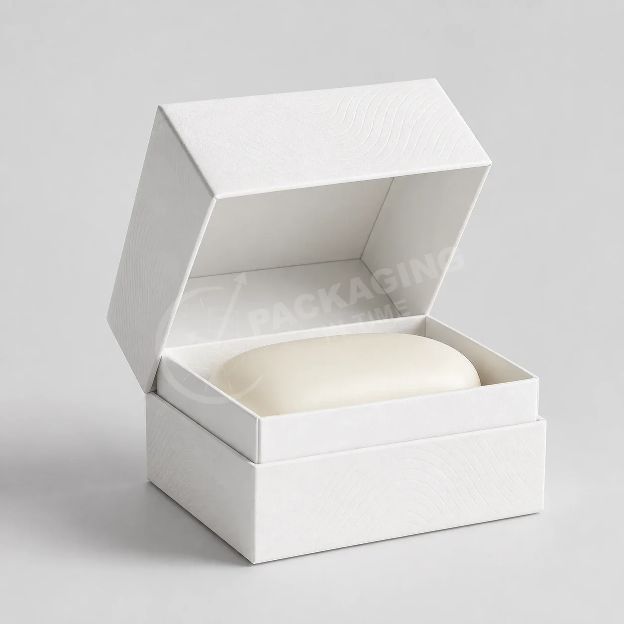White Soap Box with Quilted Pattern - Tray and Sleeve Design image 3