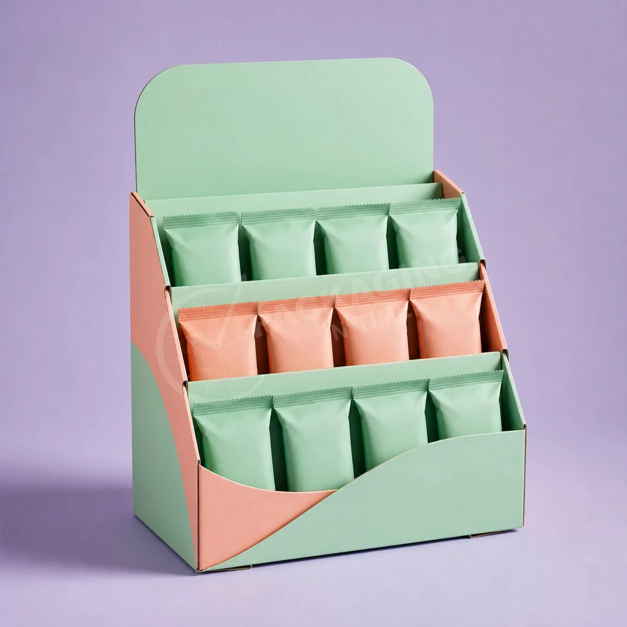 Curved Multi-Tier Display Box with Tiered Compartments image 3