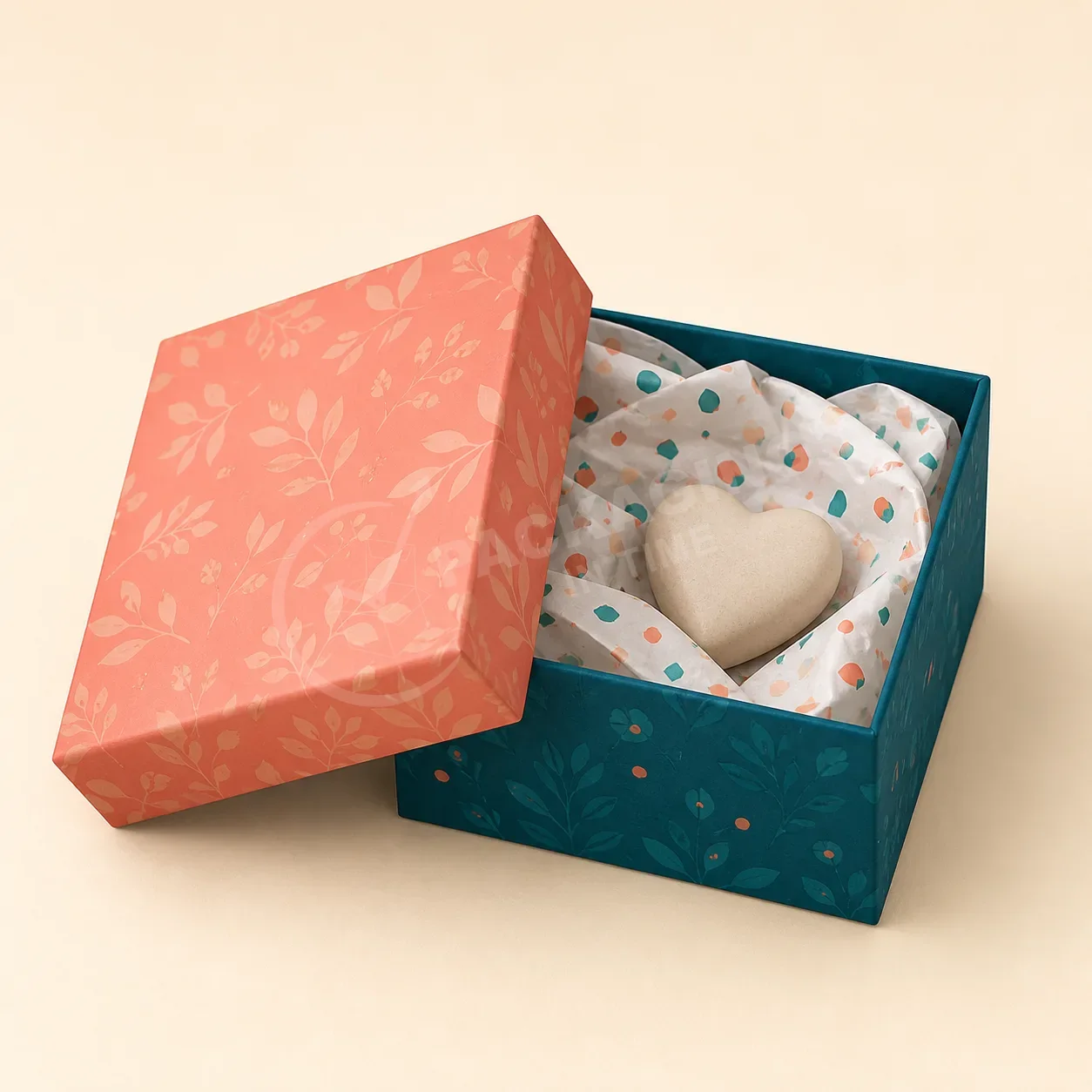 Decorative Heart-Shaped Gift Box Set with Patterned Wrapping