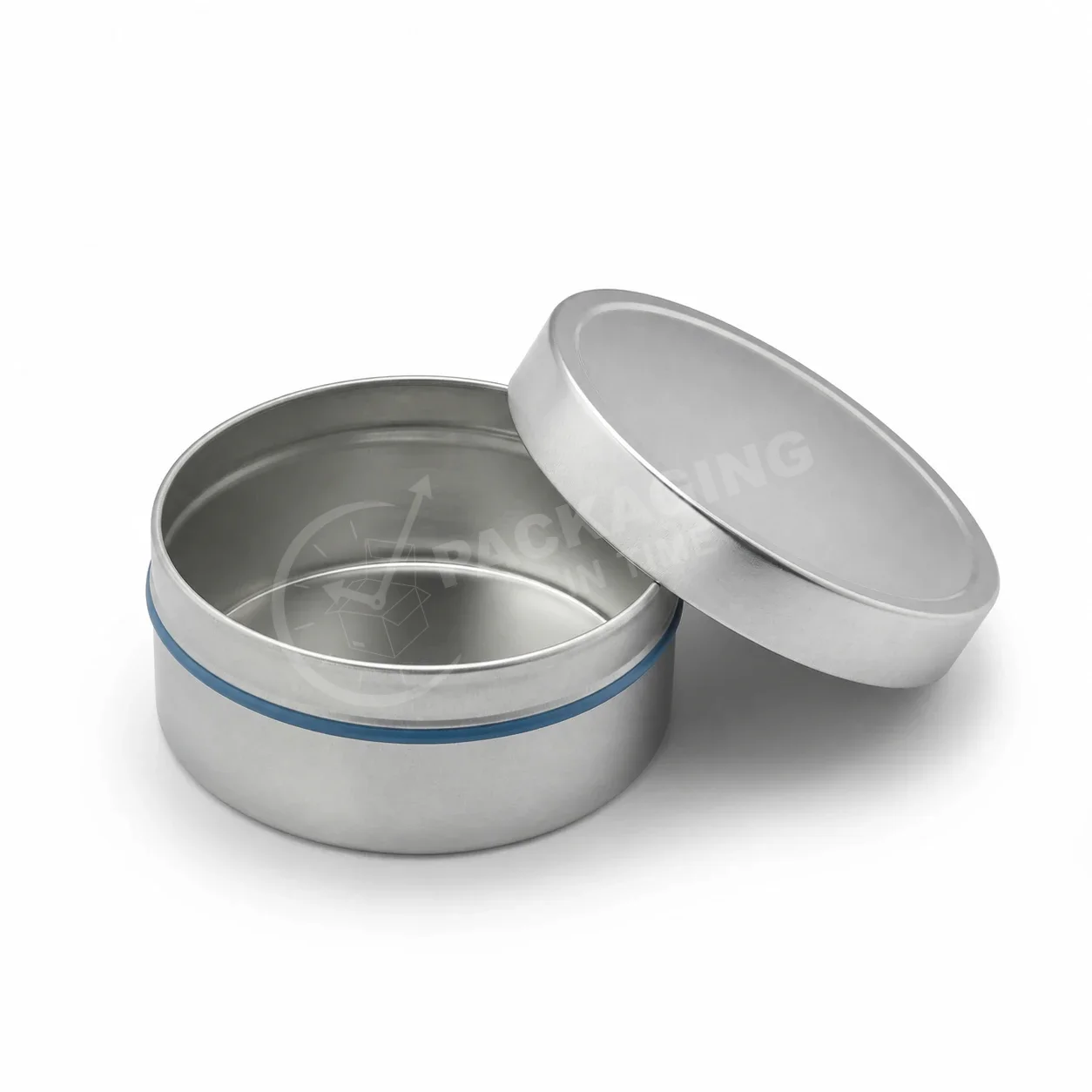 100ml Tin Container with Blue Stripe Band image 2