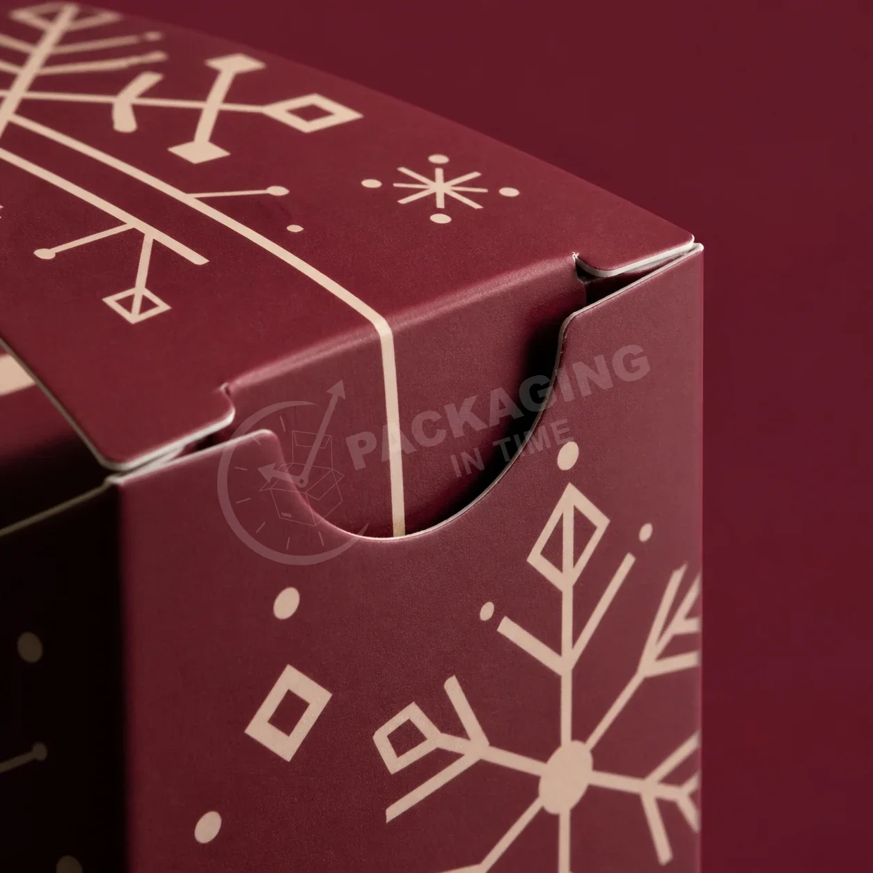 Burgundy Candy Carton with Gold Geometric Design