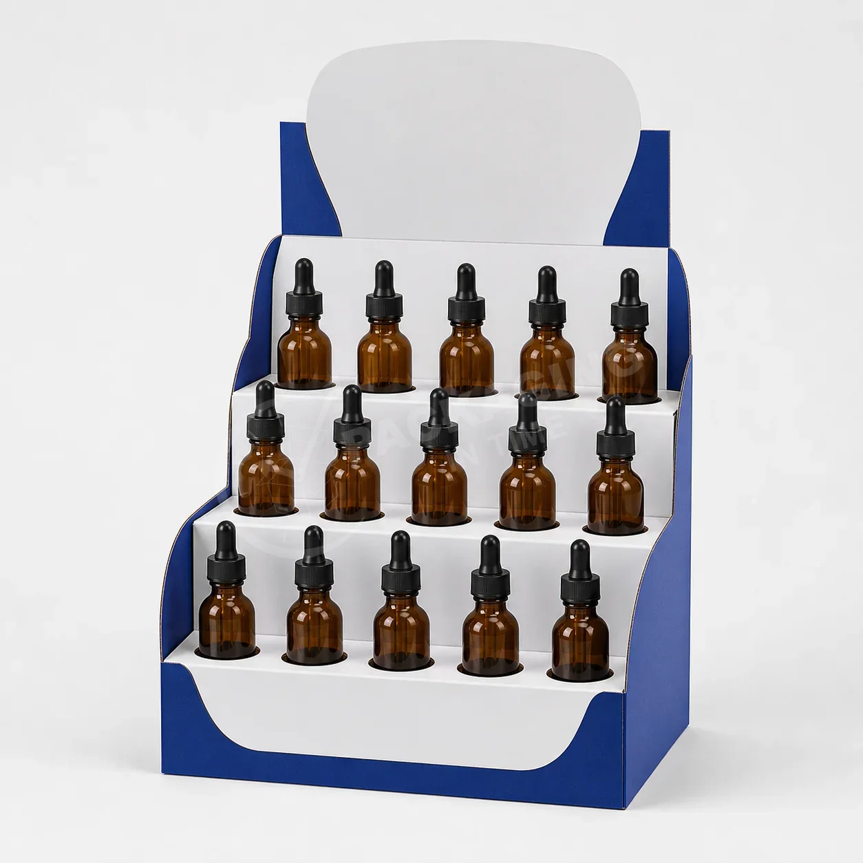 Display Box for Dropper Bottles with Tiered Shelf Compartments image 3