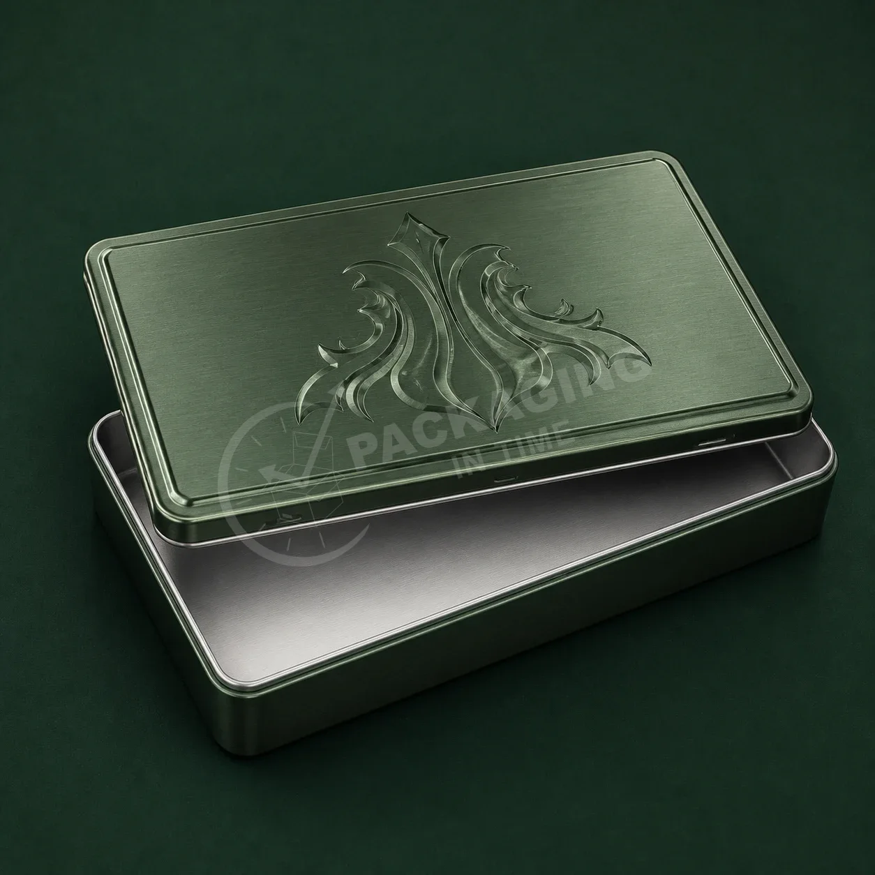 Pressmark Slim Metal Tin with Embossed Decorative Lid image 2