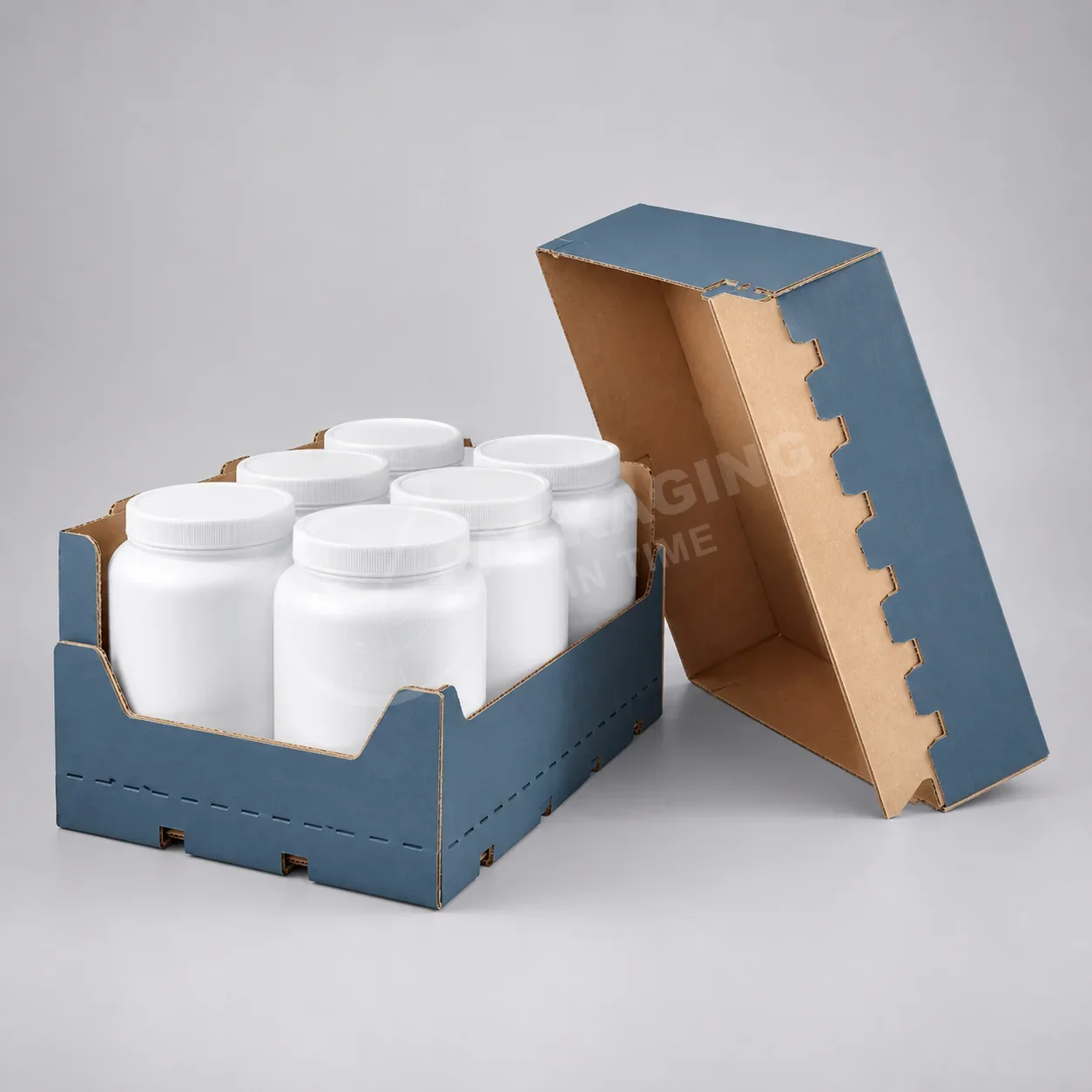 Shelf-Ready Display Box for Supplement Bottles