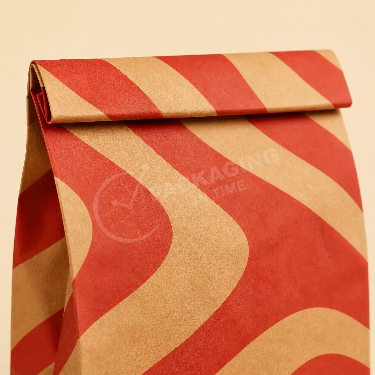 Holiday Paper Bags - Festive Kraft Packaging with Striped Design image 2