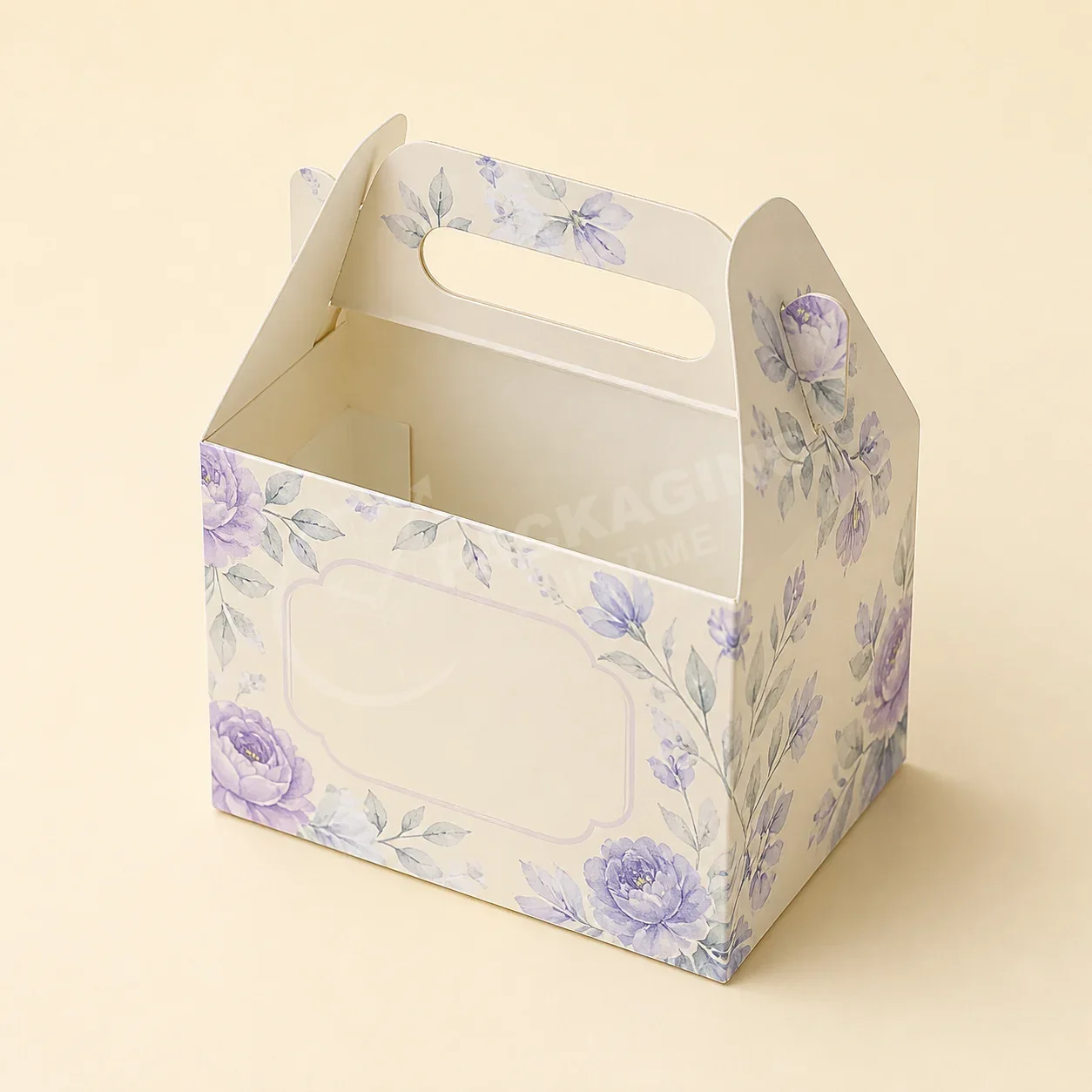 Lavender Floral Gable Box with Handle image 2