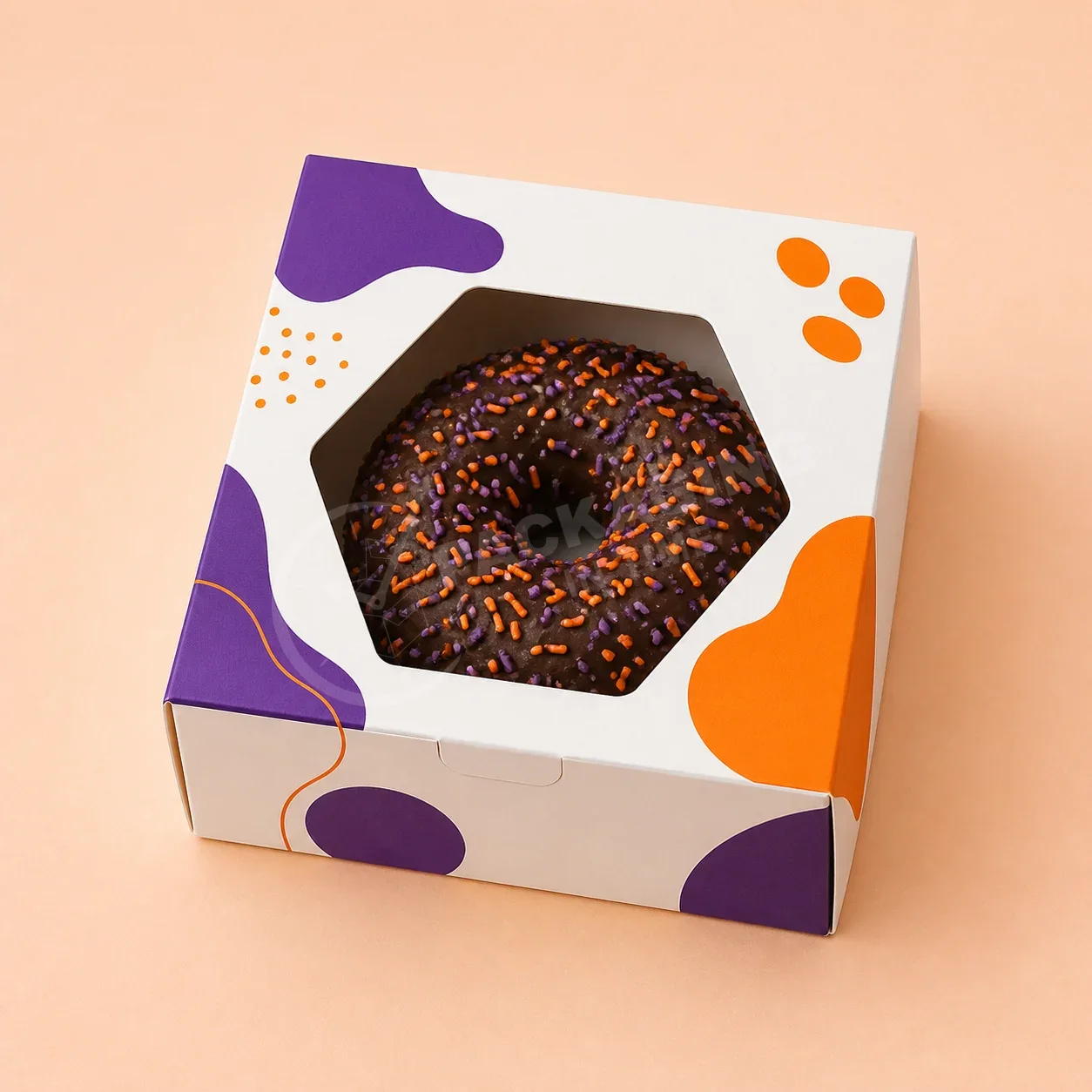 Single Donut Window Box – Colorful Bakery Packaging