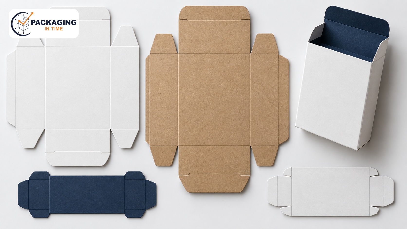 Flat paperboard carton forms and an assembled retail carton with logo watermark