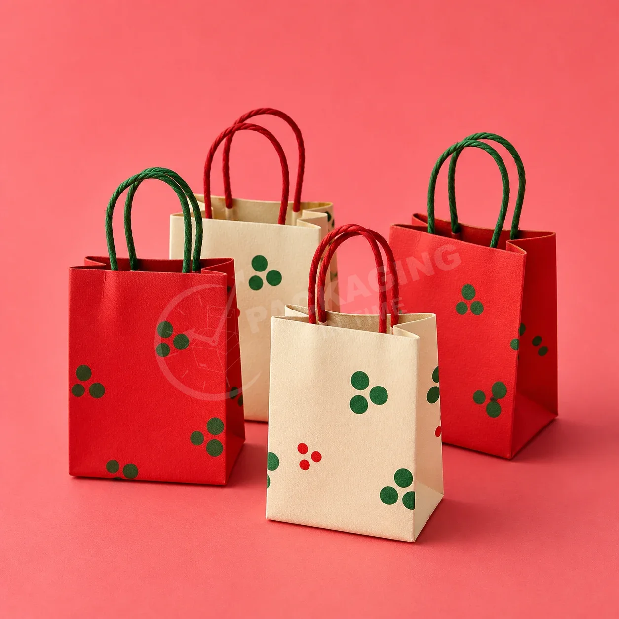 Kraft Paper Gable Boxes with Green Dot Print image 3