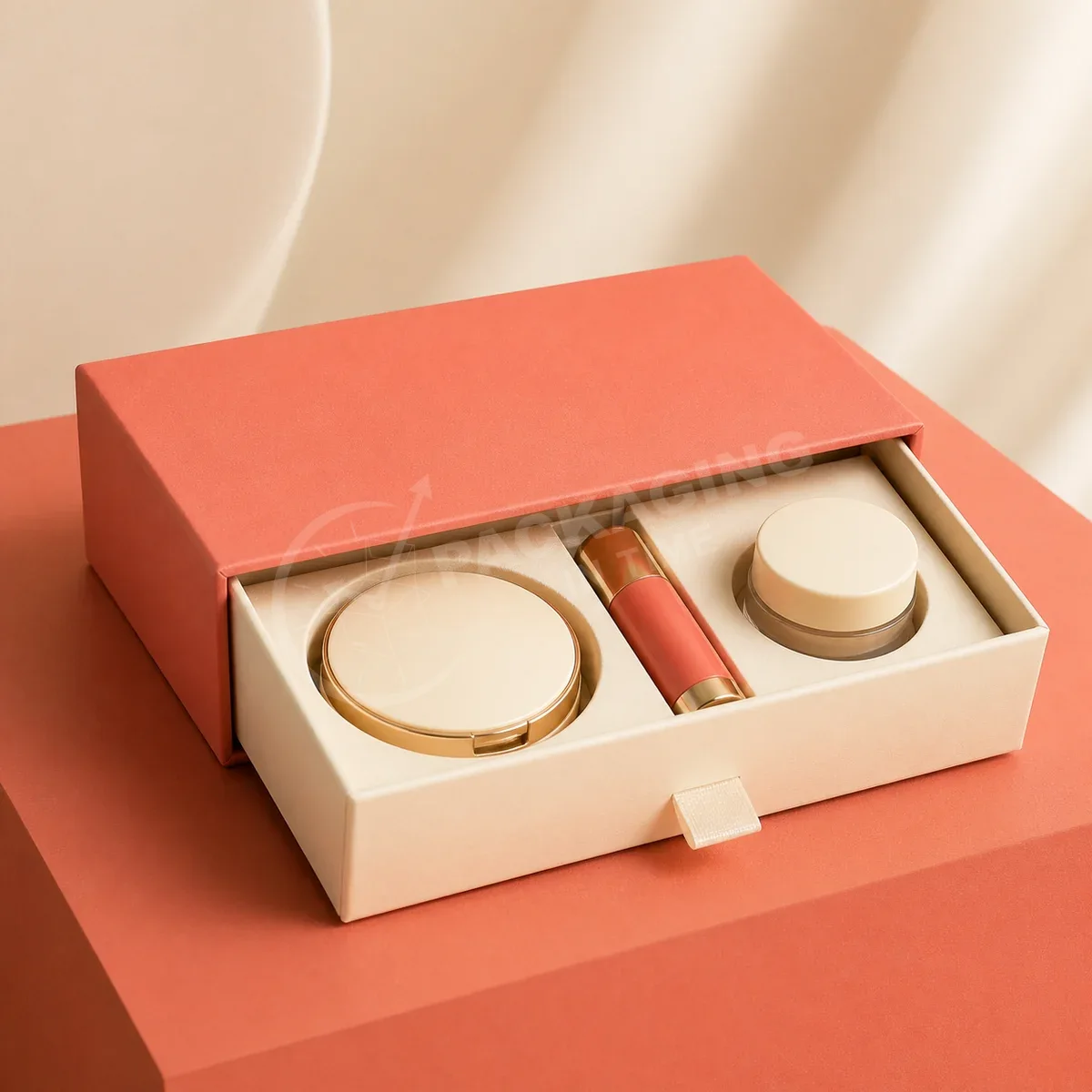 Custom Cosmetic Box with Drawer and Lift-Off Lid image 3