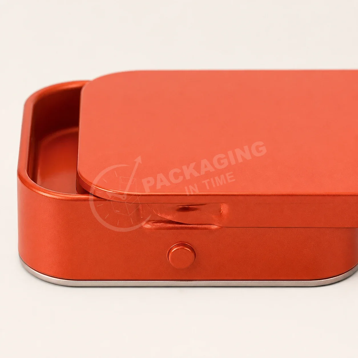 Red Slide Tin Box with Metal Interior