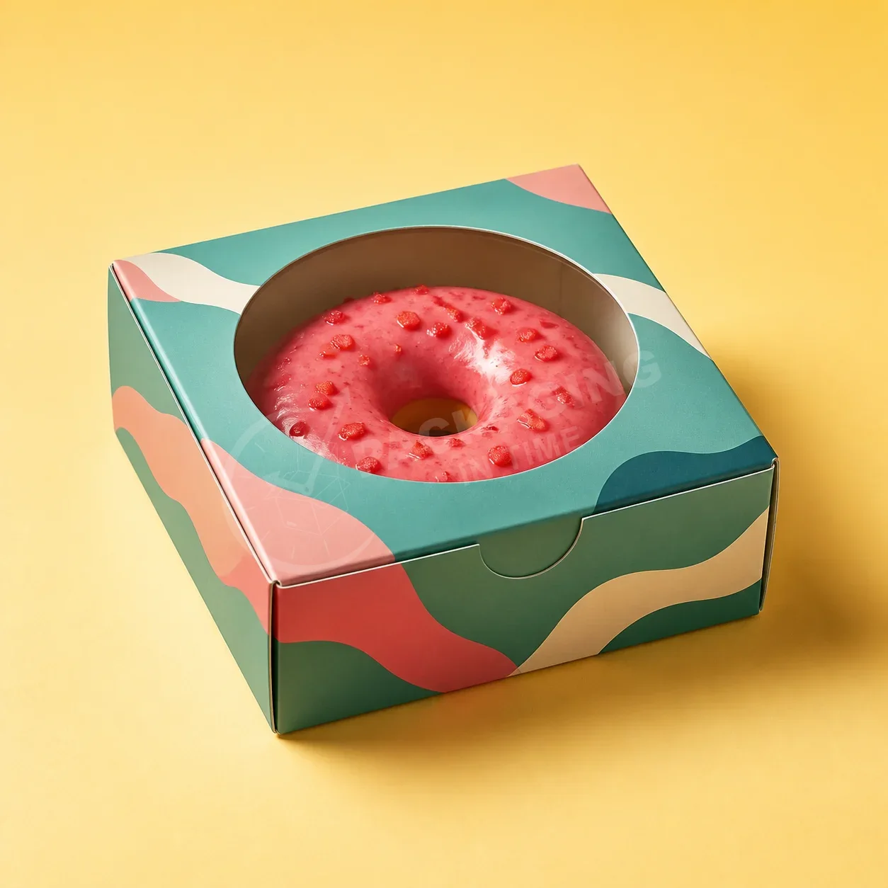 Single Donut Window Box – Colorful Bakery Packaging image 3