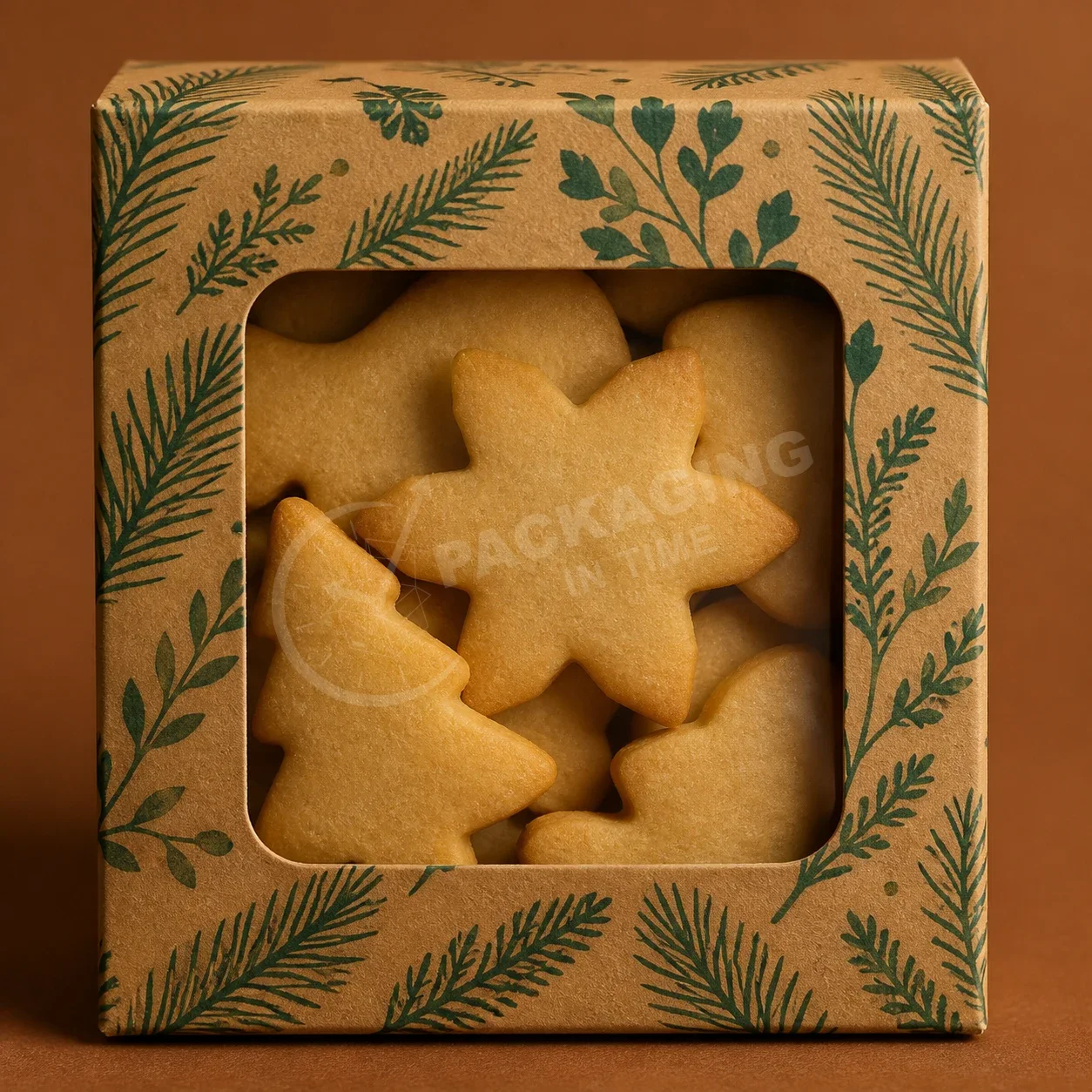 Holiday Botanical Kraft Gable Box with Window image 3