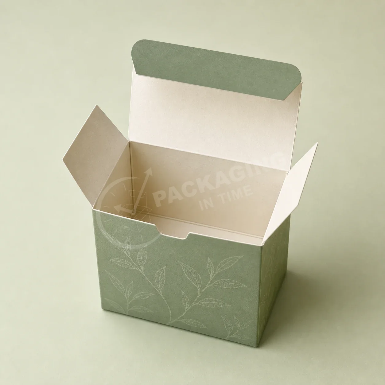 Green Tea Tray and Sleeve Box with Leaf Design image 3