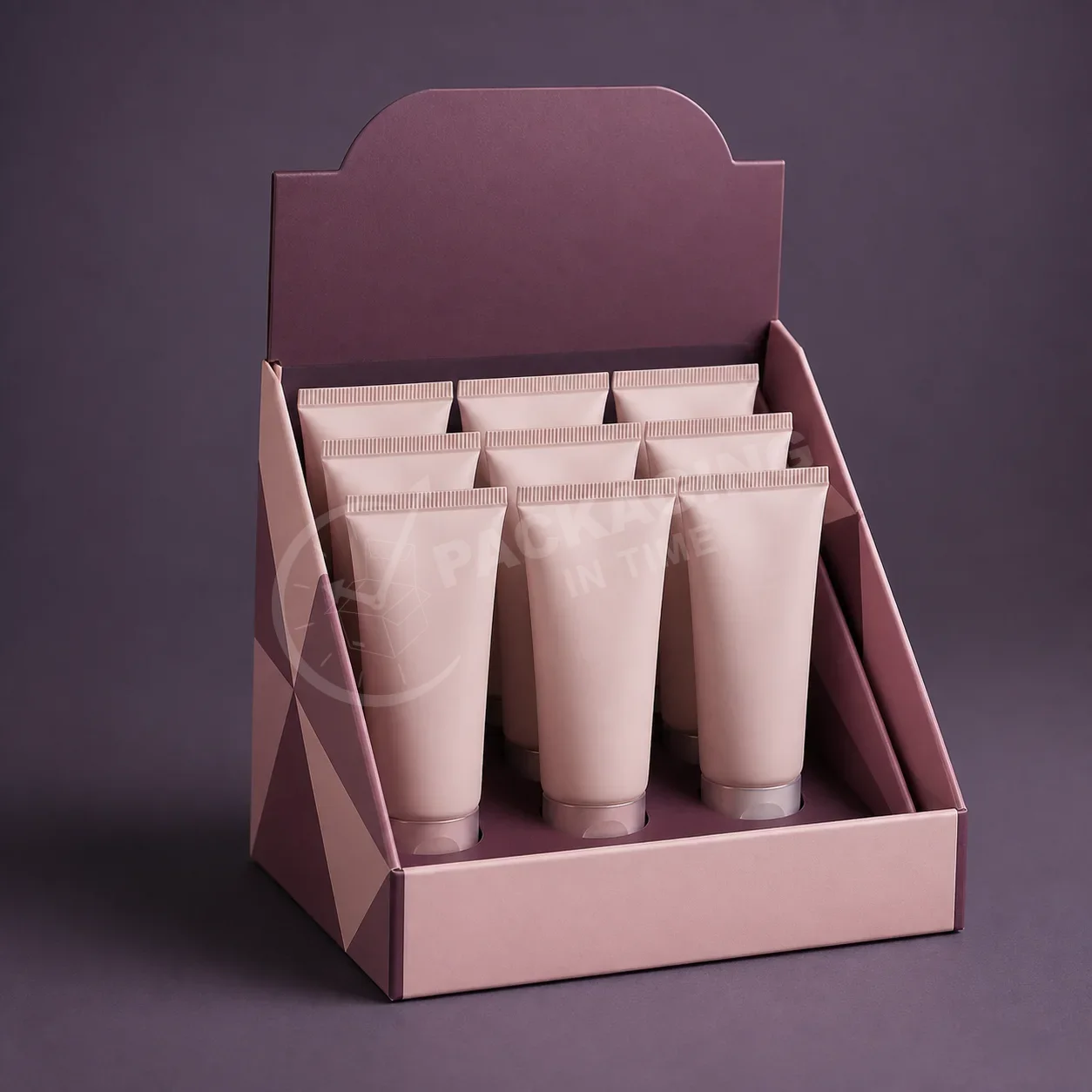 Velvet Display Box with Tiered Shelf Insert