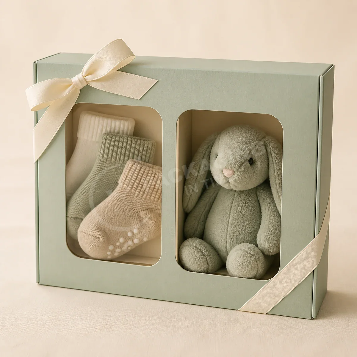 Dual-Window Baby Gift Box with Socks and Keepsake Toys image 4
