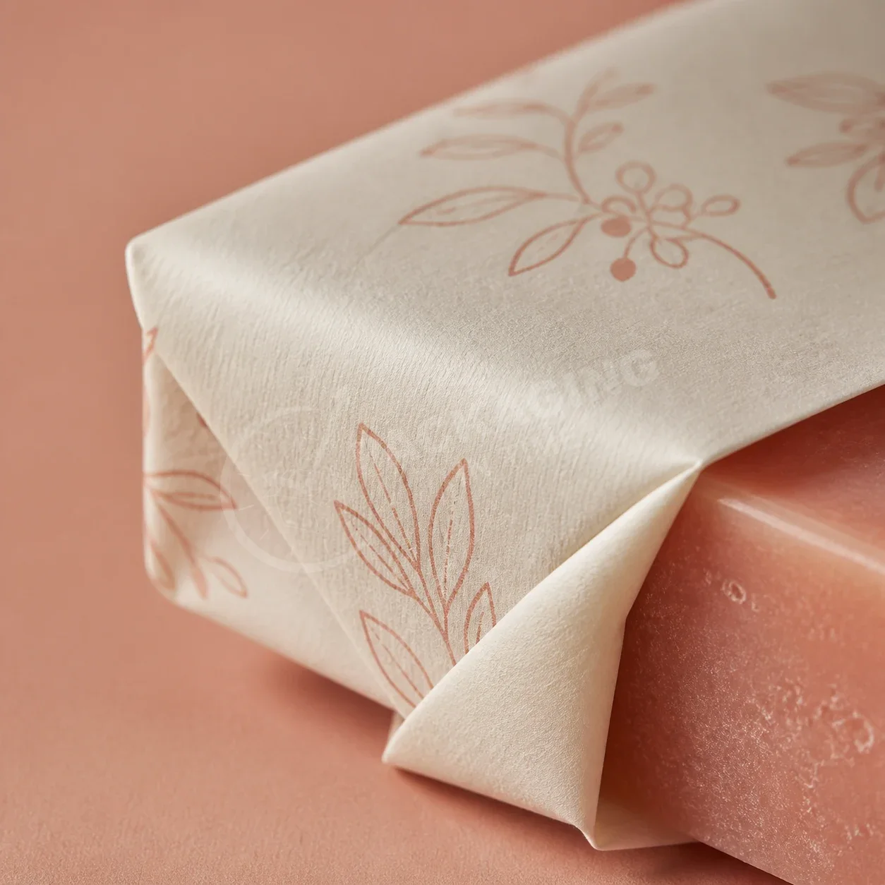 Botanical Wrapping Paper with Tan Circle Closure image 2