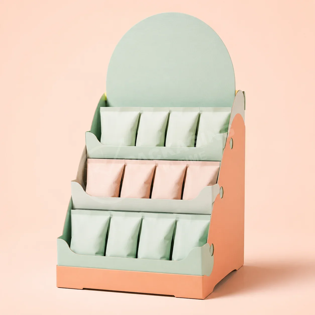 Curved Multi-Tier Display Box with Tiered Compartments image 2