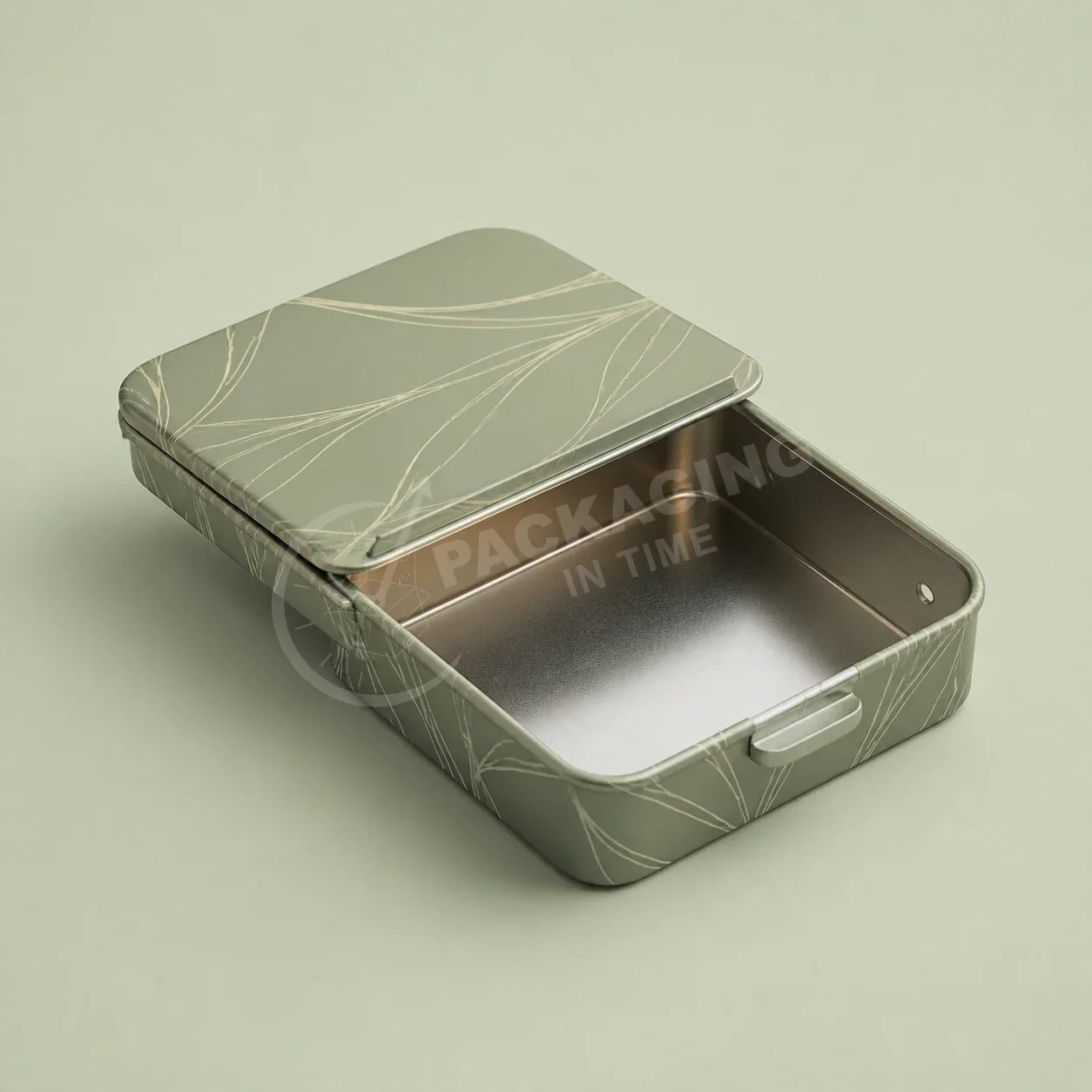 HerbGuard Slim Tin Packaging with Leaf-Pattern Design image 2