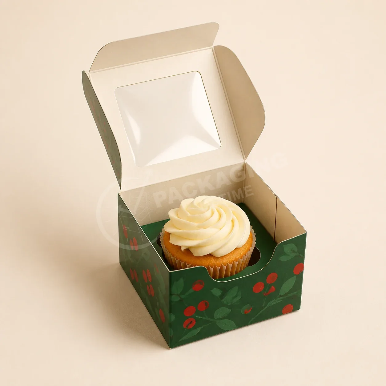 Festive Berry Window Cupcake Box