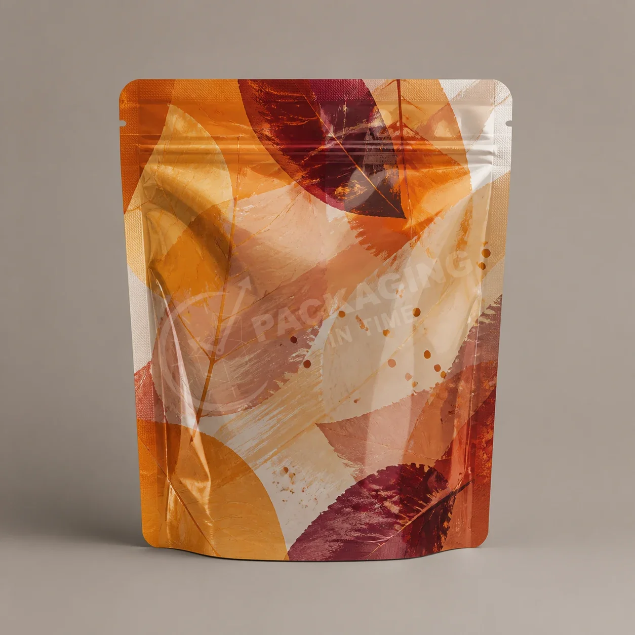 Autumn Leaf Pouch with Watercolor Design