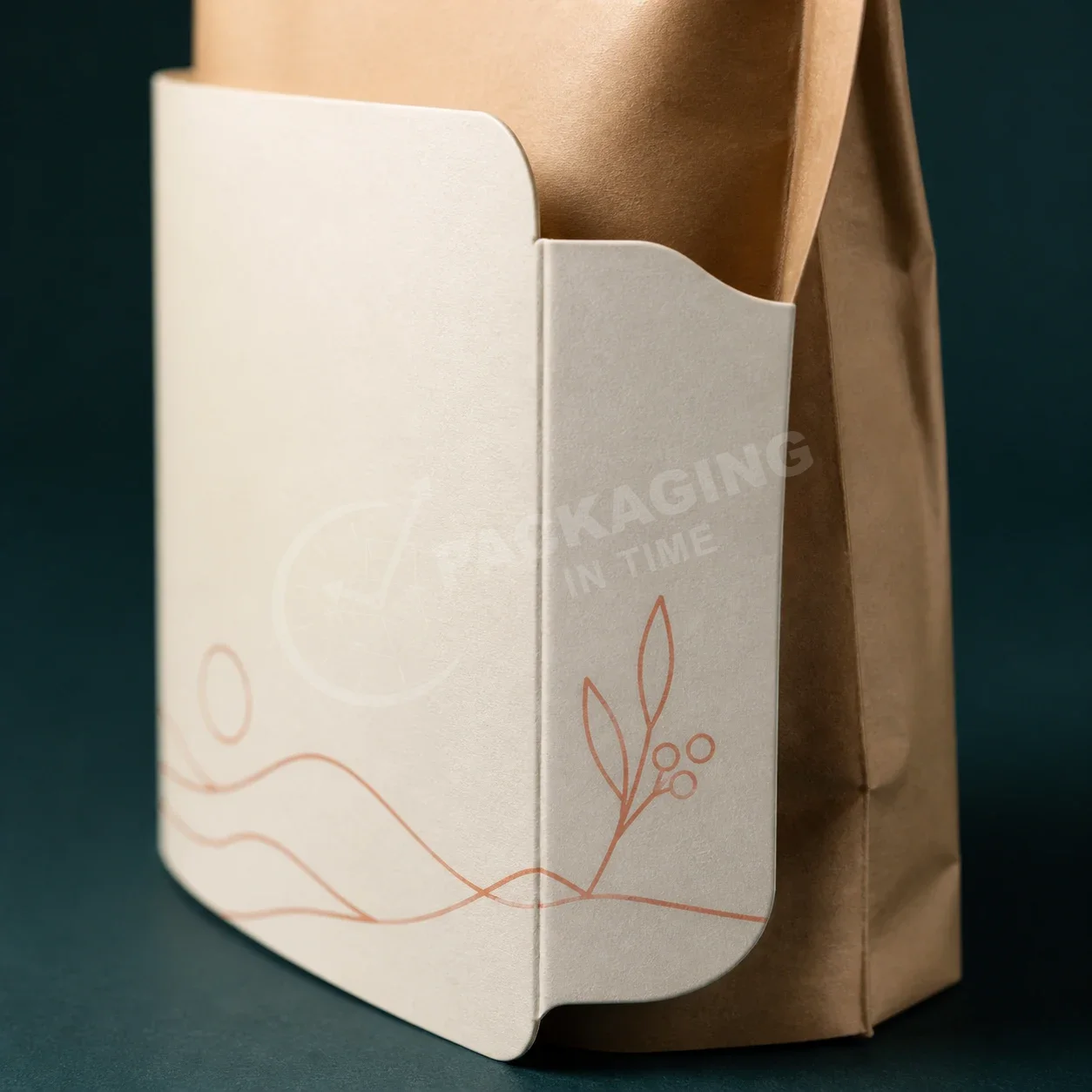 Kraft Paper Tray and Sleeve Box with Minimalist Line Art Design image 2