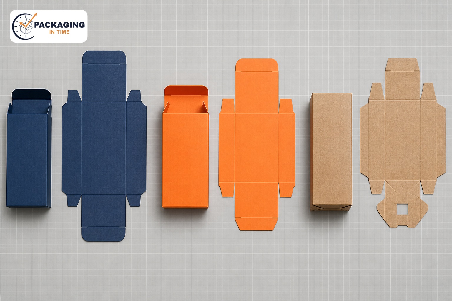 Several custom folding-carton configurations including tuck-end and windowed retail carton examples.