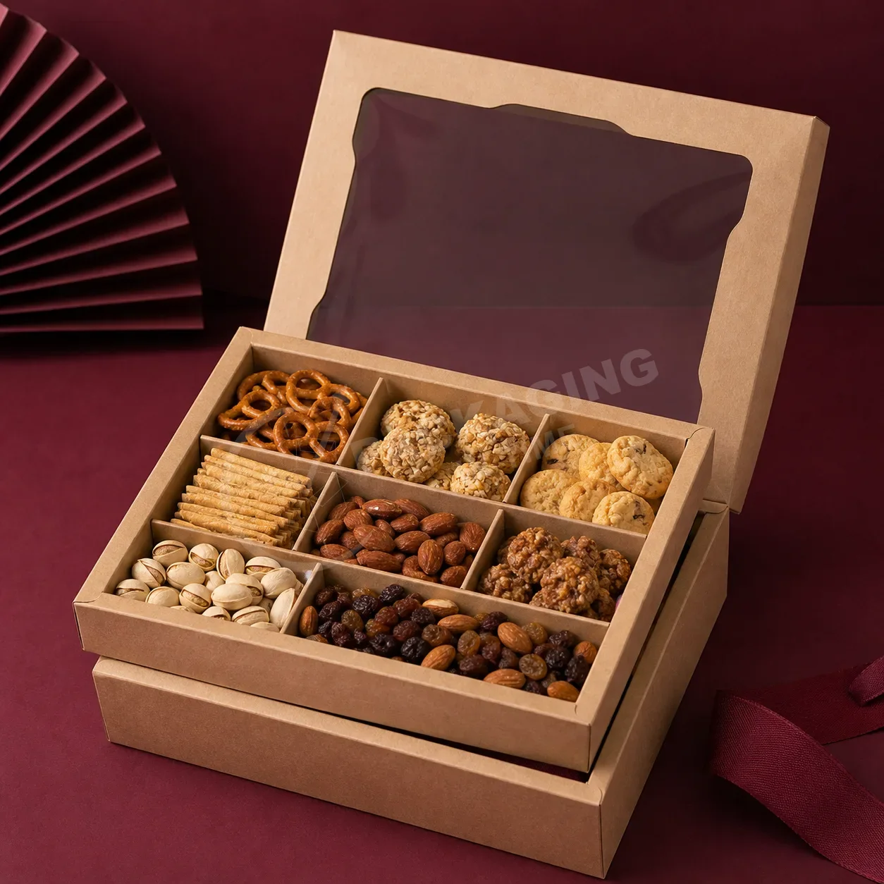 Kraft Gourmet Window Box with Compartments