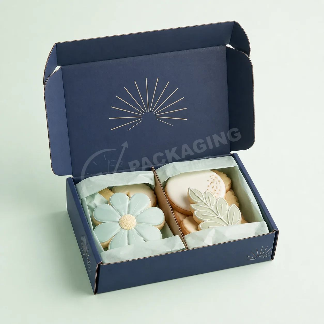 Decorated Cookie Gift Box with Floral Designs