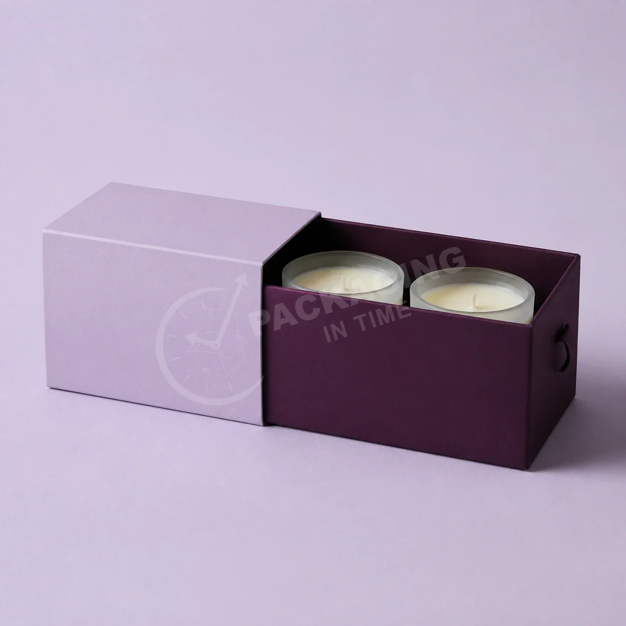 Slide-On Candle Set with Pull-Out Tray — Two-Candle Packaging image 3