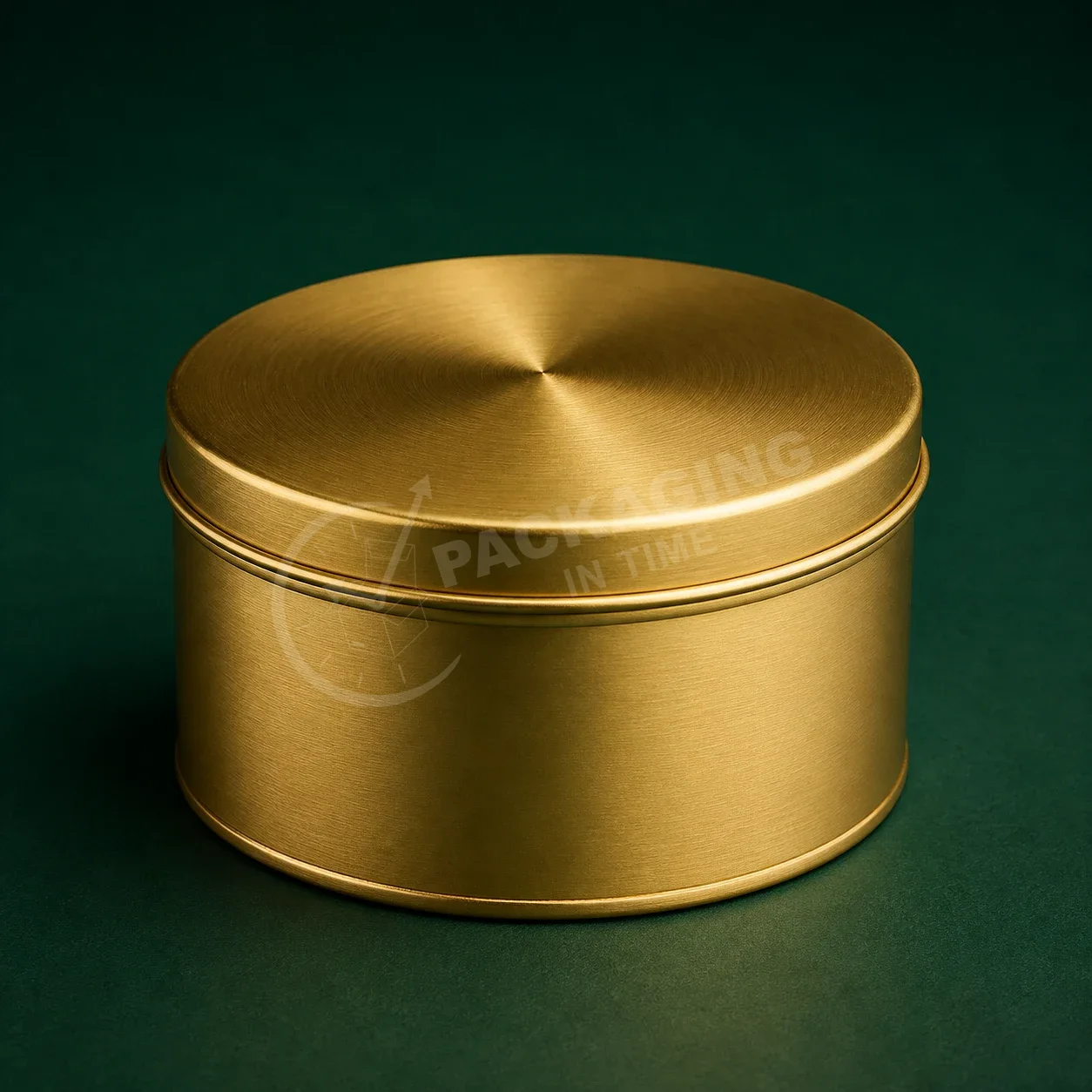Brushed Gold Round Tin with Lid image 3