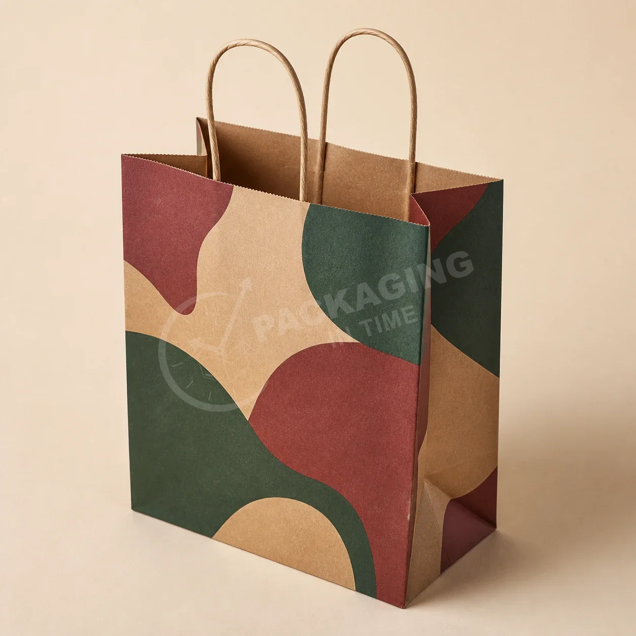 Kraft Paper Bags with Holiday Print Design image 2