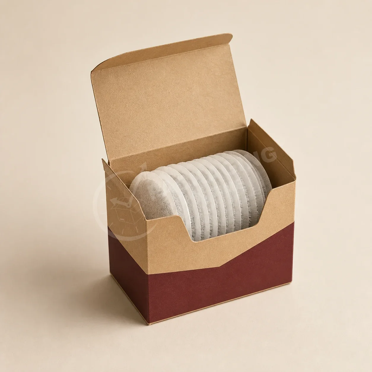 Kraft Tuck Box with White Circular Insert Packaging image 2