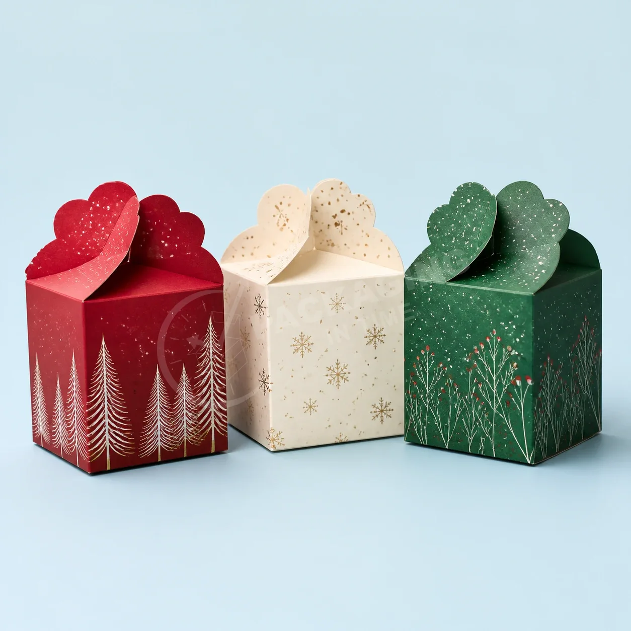 Scalloped Cloud Closure Favor Boxes with Botanical Print image 3