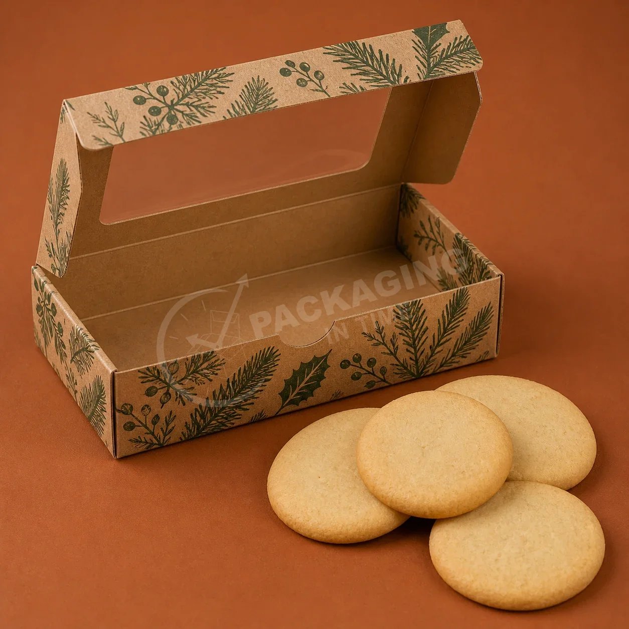 Holiday Botanical Kraft Gable Box with Window