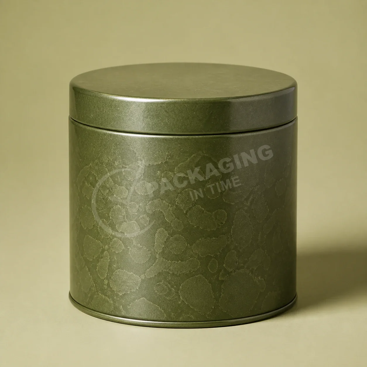 Sage Green Botanical Tin Canister with Lid image 3