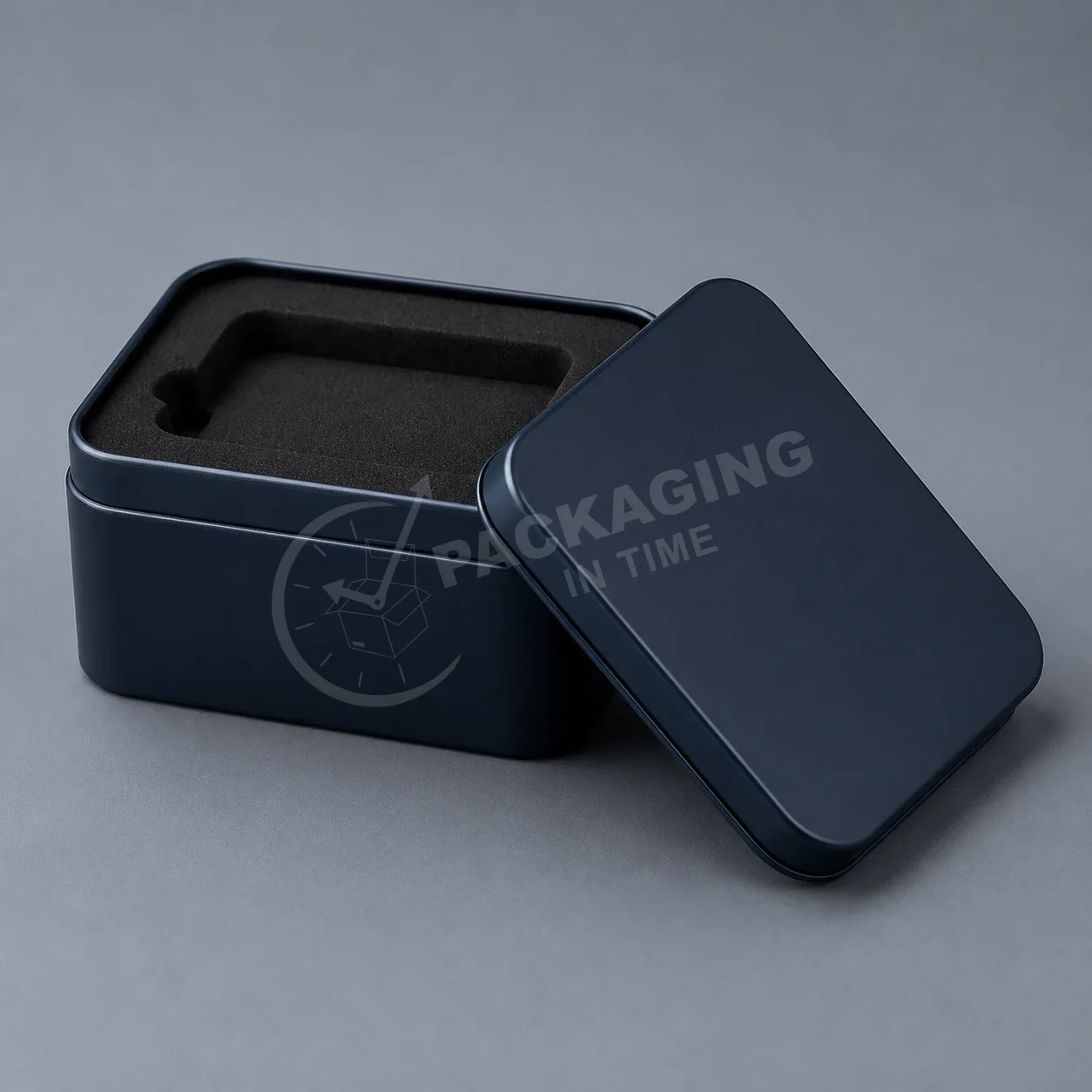 Navy Blue Metal Tin with Custom Foam Insert image 3