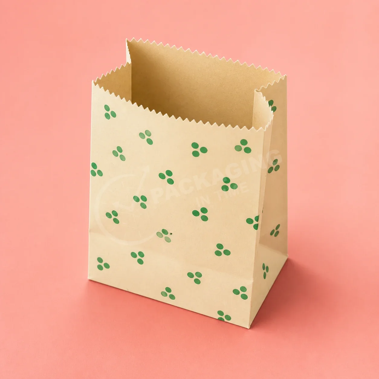 Kraft Paper Gable Boxes with Green Dot Print