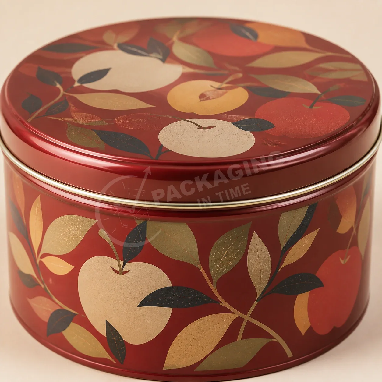 Orchard Cake Tin with Fruit & Leaf Design