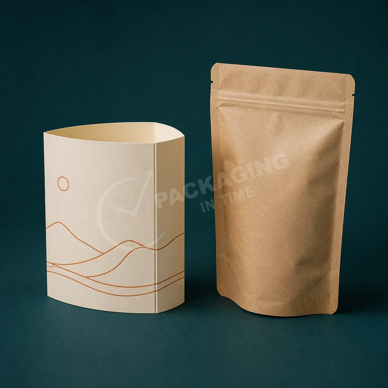 Kraft Paper Tray and Sleeve Box with Minimalist Line Art Design