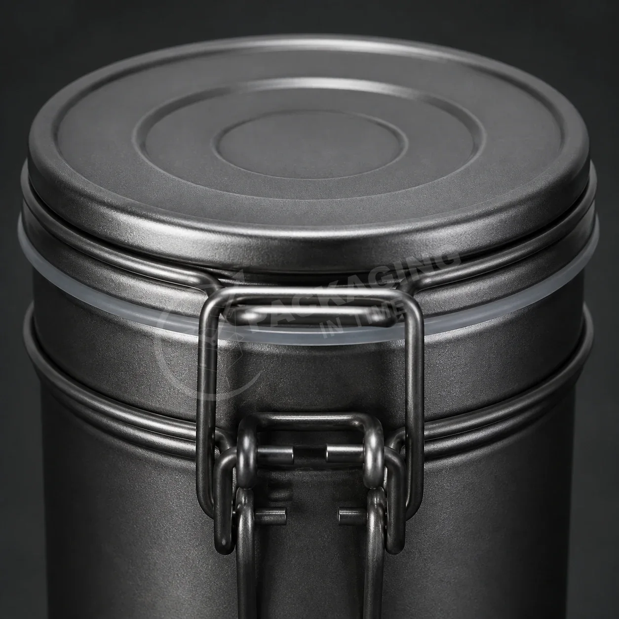 Airtight Tin Container with Hinged Locking Clasp